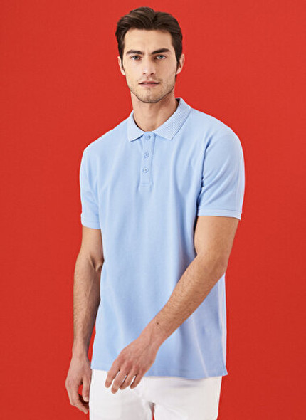 SLIM FIT TSHIRT BASIC LIGHT BLUE