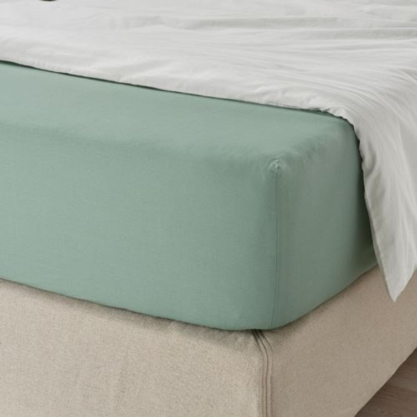 FITTED SHEET 180*200 L GREEN COLOURIST