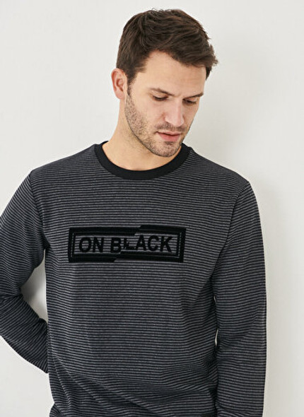 STANDART FIT SWEATSHIRT CREW NECK BLACK ANTHRACITE