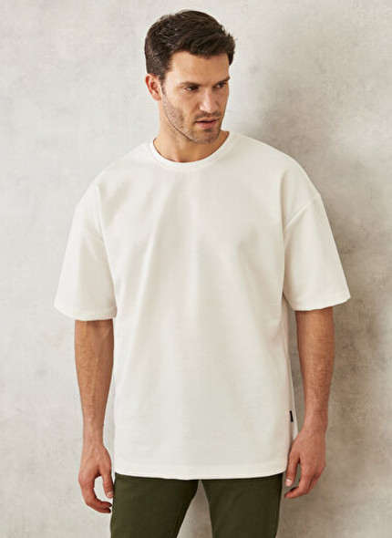 OVERSIZE FIT SWEATSHIRT CREW NECK WHITE