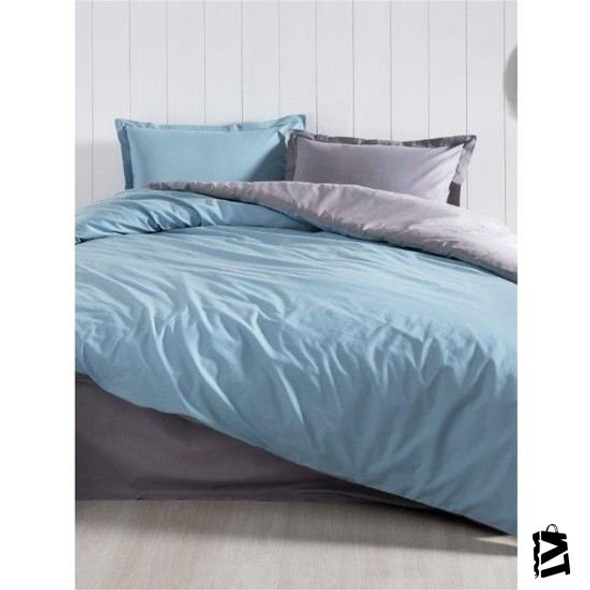 DUVET COVER SET DOUBLE PETROL ANTHRACITE COLORMIX