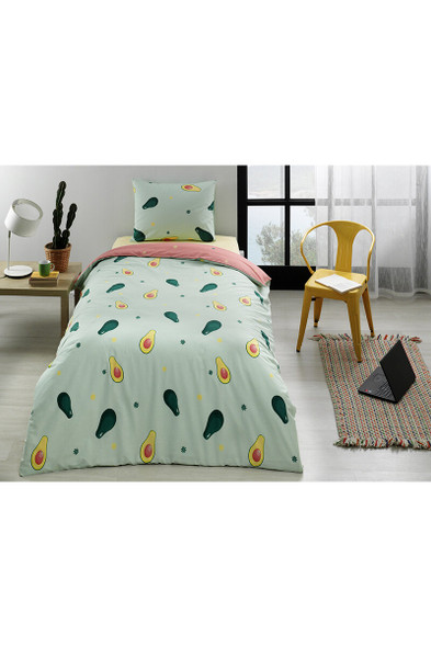 DUVET COVER SET FLORETTA DOUBLE GREEN AVOCADO