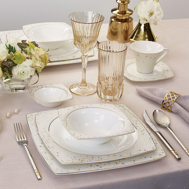 KARACA ADELYA CREAM 60 PCS DINNERSET SQ