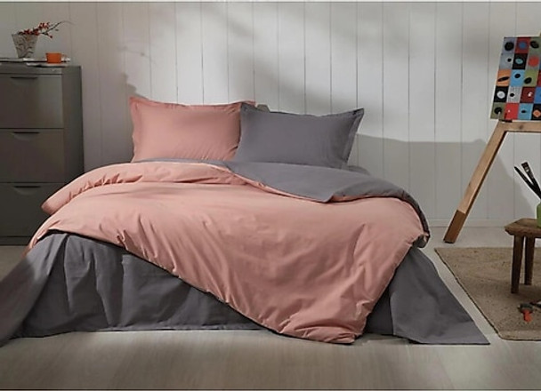 DUVET COVER SET DOUBLE BRICK ANTHRACITE COLORMIX