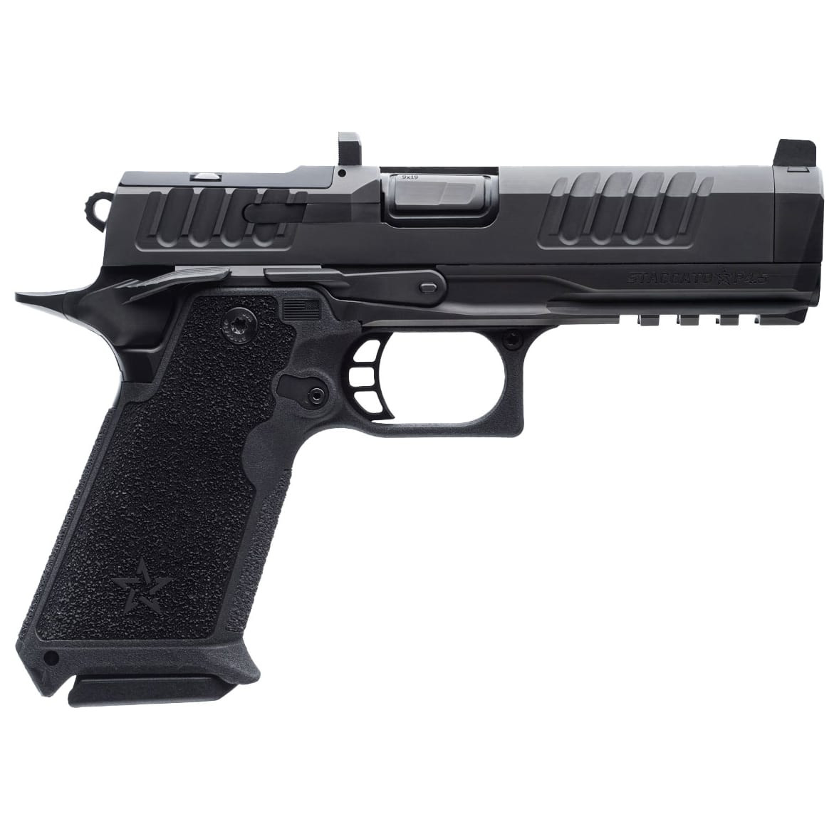 Staccato Base HD P4.5 9mm DLC Barrel Ameriglo Front Sight DLC/SS Finish 2x Mags 20-1300-000106