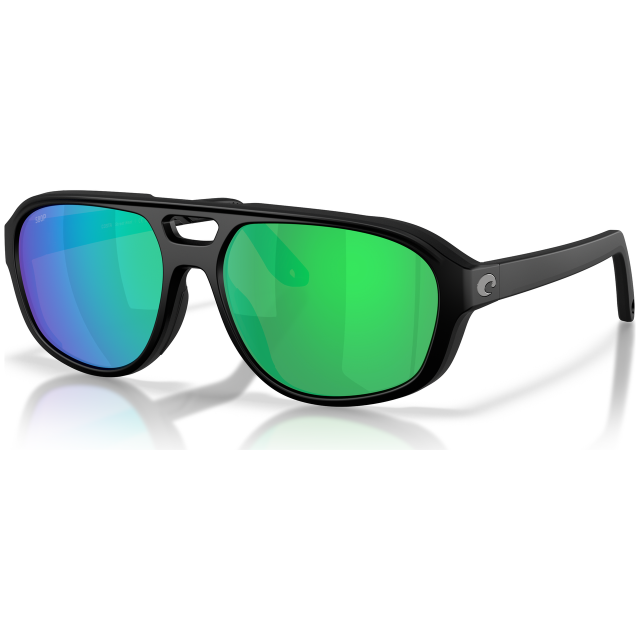 Costa Del Mar Street Heat Matte Black Frame Green Mirror 580P Lens  06S9133-91330255