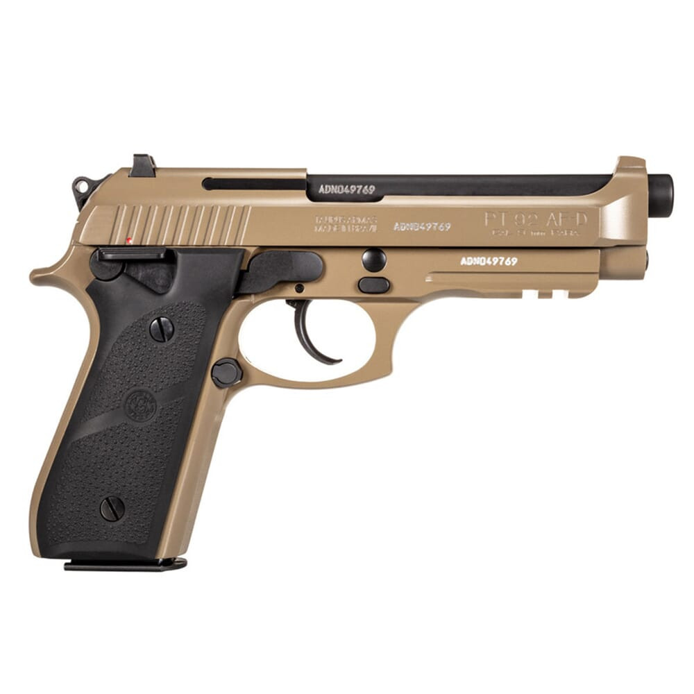 Taurus PT92 9mm Flat Dark Earth Hogue 5\" Pistol w/(2) 17rd Mags 1-92015AA-H