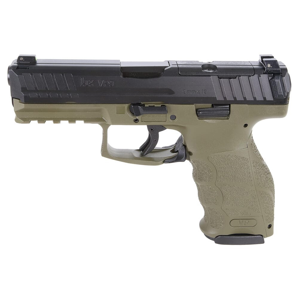 HK VP9 9mm 4.09\" Bbl Optics Ready Green Pistol w/(3) 17rd Mags & Night Sights 81000612