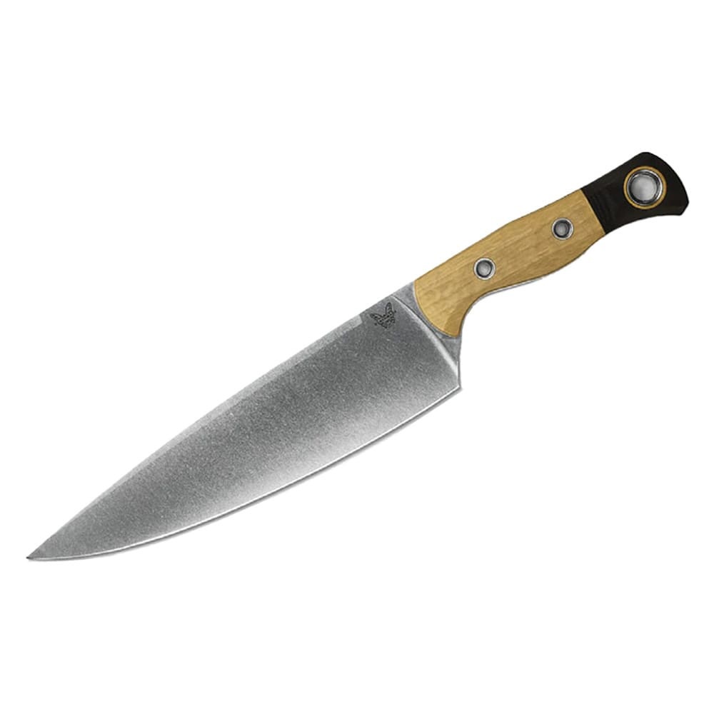 Benchmade 8\" Chef Knife Fixed Blade Drop-Point Maple Valley Richlite Black G10 Cutlery Knife 4025-02