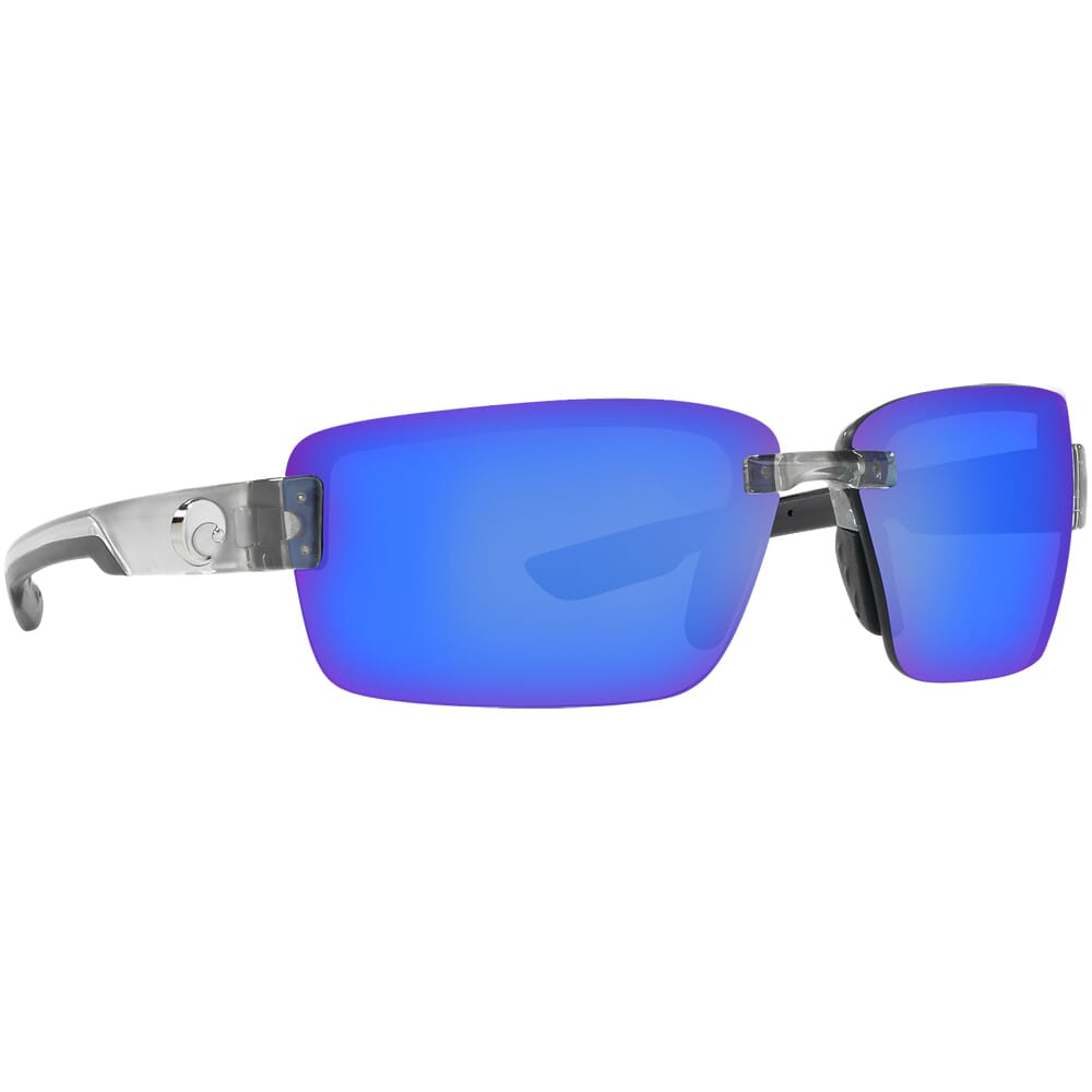 Costa Galveston Silver Frame Sunglasses w/Blue Mirror 580P Lenses 06S9073-90730667