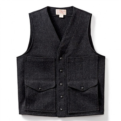 Filson Cruiser Vest - Mackinaw Wool Charcoal XS FCO-012729 FIL-10549-Charcoal-XS