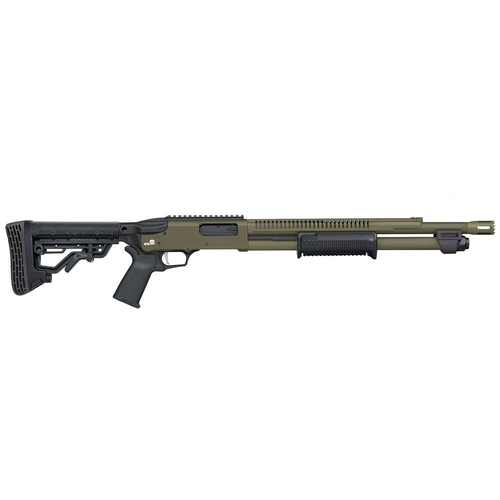 Mossberg 590R 7-Shot Standoff 12ga 18.5\" Bbl w/Integrated Heat Shield 6+1 OD Green Cerakote Pump-Action Shotgun w/ Rotary Safety Selector 50757