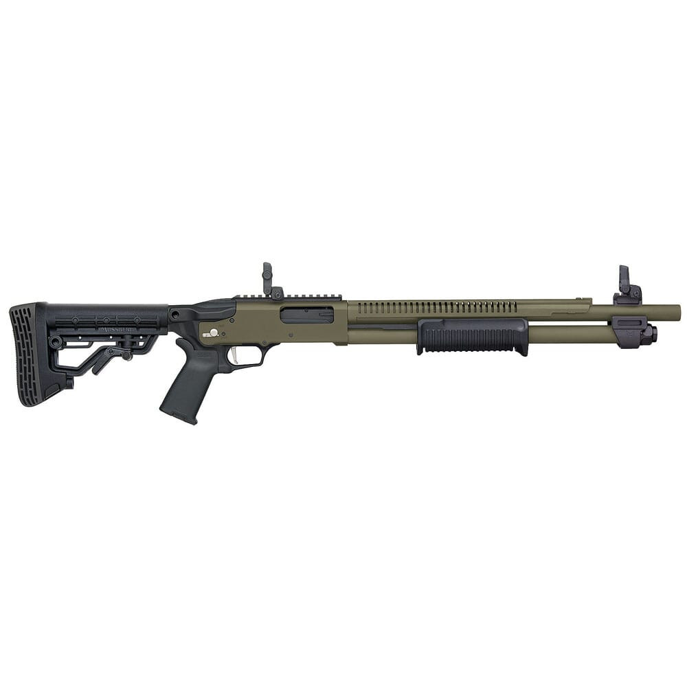 Mossberg 590R 7-Shot 12ga 18.5\" Bbl w/Integrated Heat Shield 6+1 OD Green Cerakote Pump-Action Shotgun w/ Rotary Safety Selector 50759