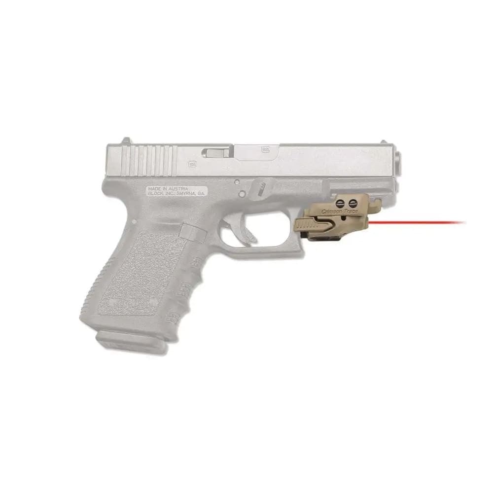 Crimson Trace Rail Master CMR-201 Tan 5mW Red Laser for Picatinny & Glock Rails, Ambidextrous Controls Adjustable Windage/Elevation 01-3000228