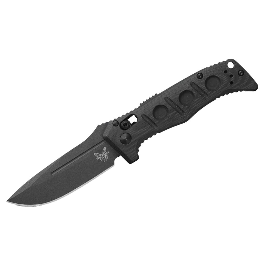 Benchmade Mini Auto Adamas Magnacut 63-65HRC Drop-point 3.25" Knife w/Black G10 Handle 2730GY-04