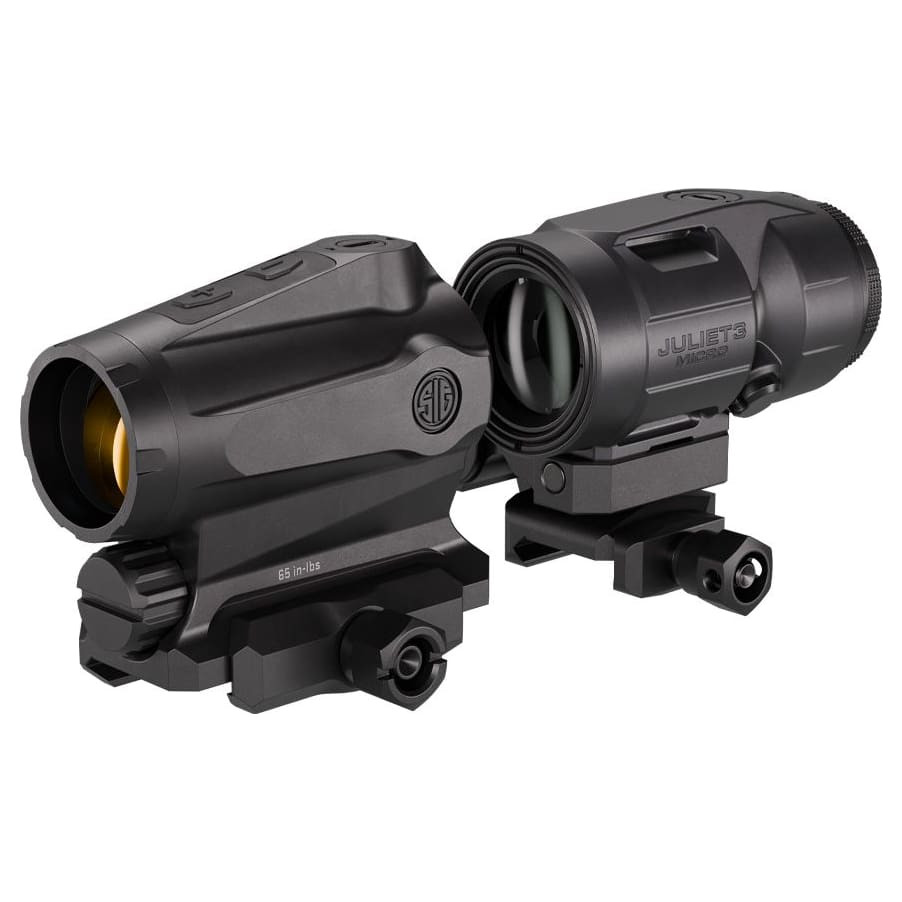 Sig Sauer ROMEO5X-AMR 1x20mm Rifle Red Dot & JULIET3-Micro AMR 3x22mm Compact Magnifier Black Combo Kit SORJ5XAMR01