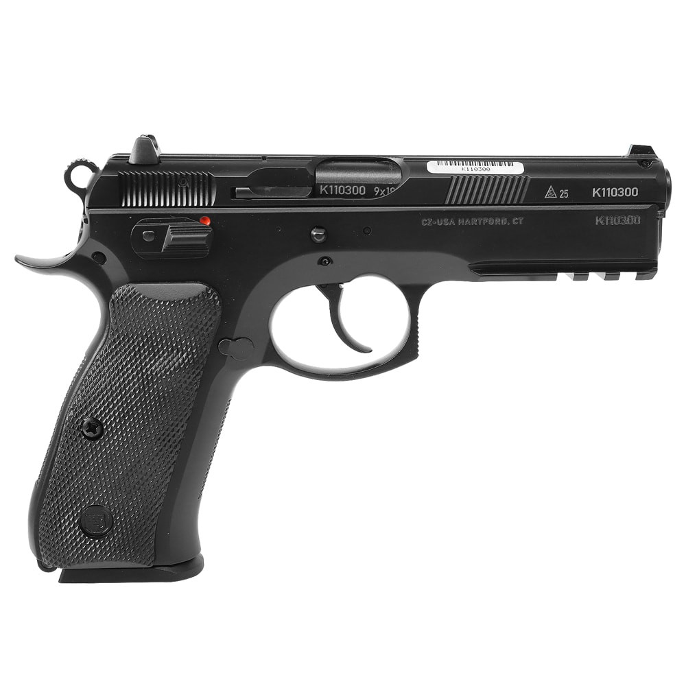 CZ 75 SP-01 50th Anniversary Elite 9mm 4.6" Bbl 10rd Blk Polycoat Steel, FS, MS, Blk Rubber Grips Full-Size Handgun 01125