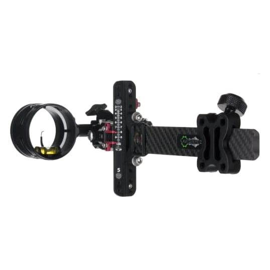 AXCEL LANDSLYDE Plus Carbon Pro Slider w/AVX-31 Scope, \"T\", Rheostat Cover, Torque Ind., Crosshair 1-Pin .019 Grn Fiber Blk Bow Sight ALNP-C119-3GB