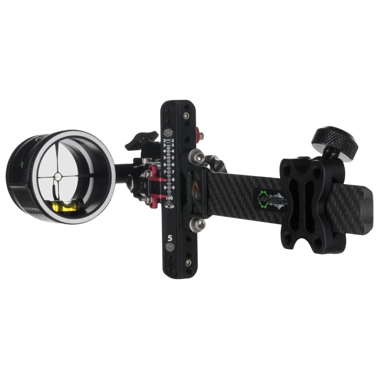 AXCEL LANDSLYDE Plus Carbon Pro Slider w/AVX-41 Scope, \"T\", Rheostat Cover, Torque Ind., Crosshair 1-Pin .019 Ylw Fiber Blk Bow Sight ALNP-C119-4YB