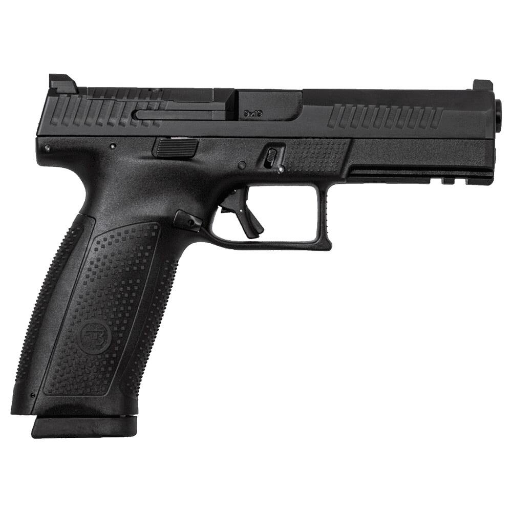 CZ-USA P-10 F Optic-Ready 9mm 4.5" Bbl 10rd Blk Handgun w/Polymer Frame, Nitride Slide, Fixed Sights, 3 Back Straps, Rev Mag Catch 01550