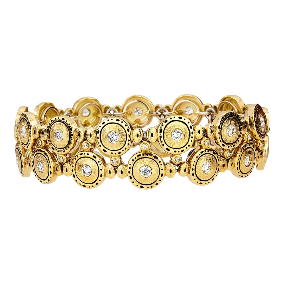 Alex Sepkus 18K and Diamond \"Pinpoint\" Bracelet B-49D