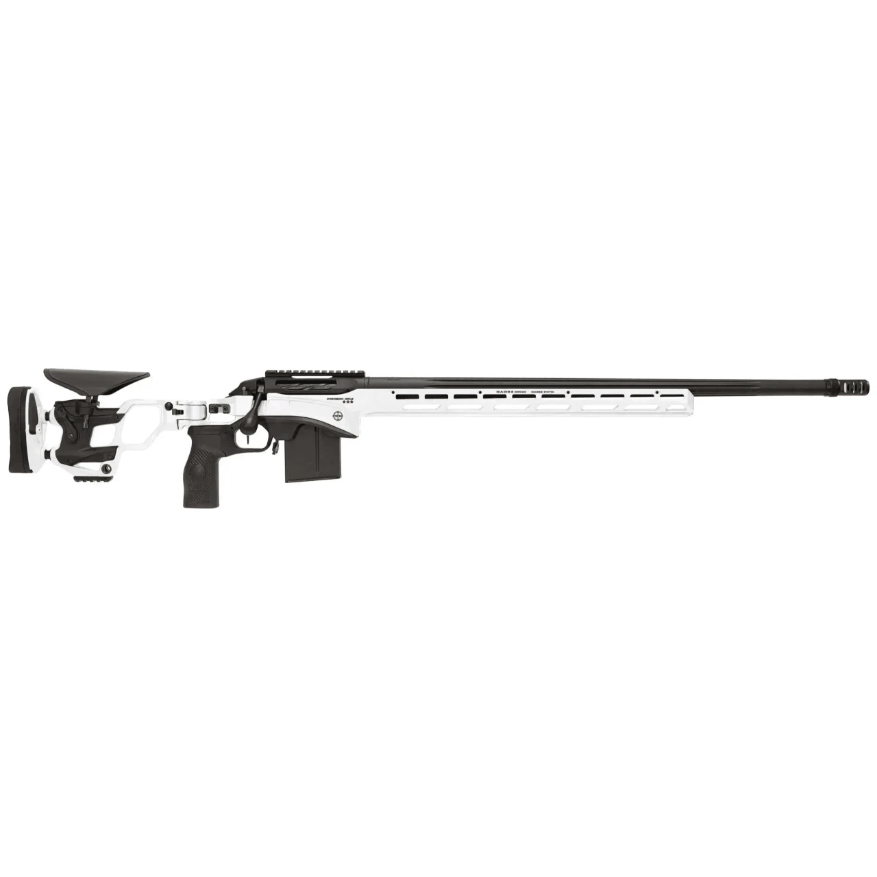 Cadex Defense CDX-SS SEVEN S.T.A.R.S. PRO 6.5 Creedmoor 26" 1:8" Bbl Hybrid White/Black Rifle w/Hunting-Style MB CDXSS-PRO-6.5-26-CS20-D2B1N-HWB