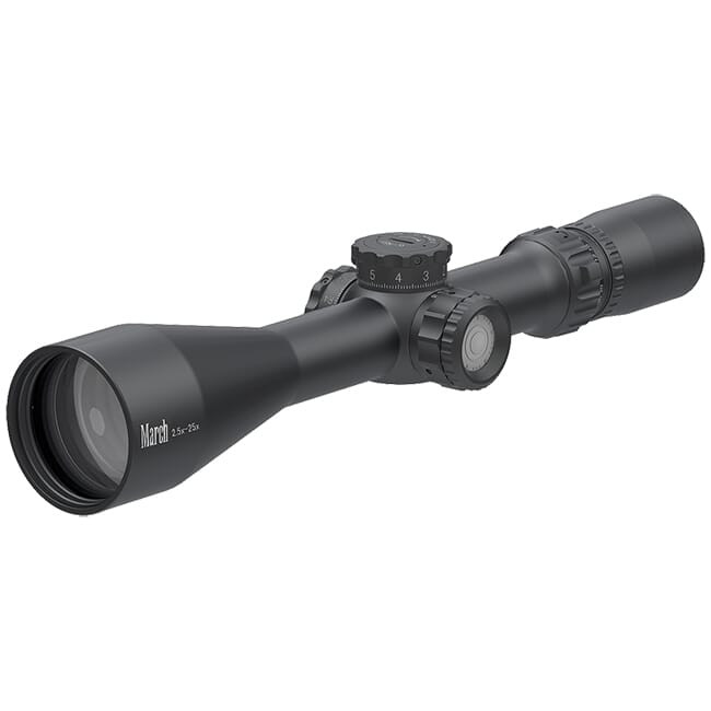 March Compact 2.5-25x52mm SFP MTR-5 Reticle 1/4MOA 6Level Illum Riflescope D25V52I-MTR-5