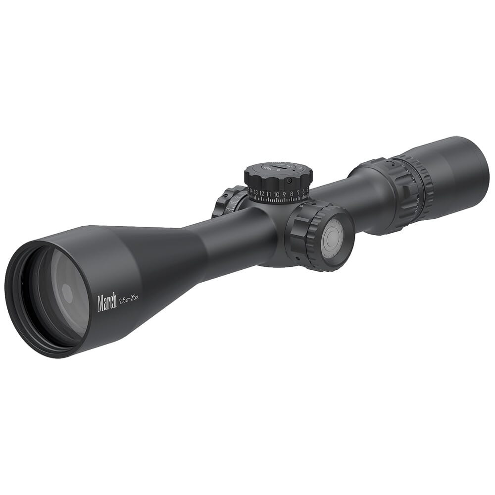 March Compact Tactical 2.5-25x52mm SFP MTR-2 Reticle 1/4MOA 6Level Illum Riflescope D25V52TI-MTR-2