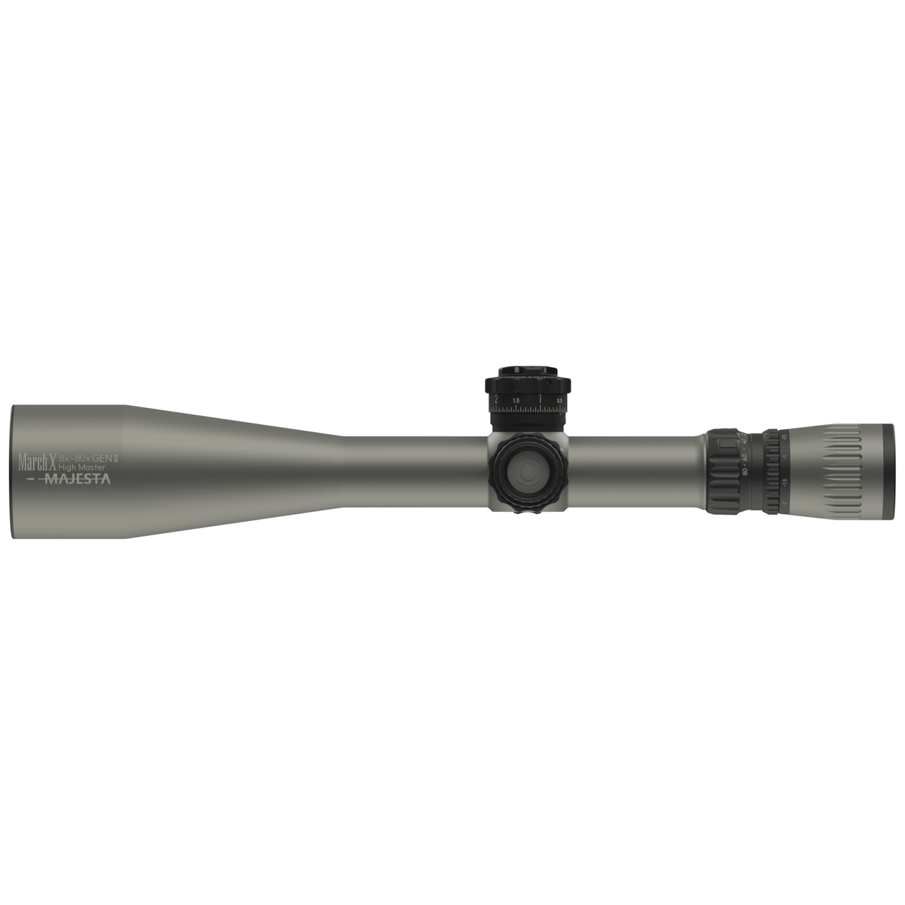 March-X Tactical \"High Master\" Majesta II 8-80x56mm SFP MML-W1 0.05MIL 6Level Illum Riflescope w/Mid Wheel & Shuriken Lock D80HV56WTIMLX-GR-G2-MML-W1