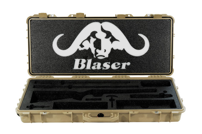 Blaser Demo Blaser R8 Ultimate Safari Pelican Case in Tan The foam on the inside has some Small rips See photo on web site DB507