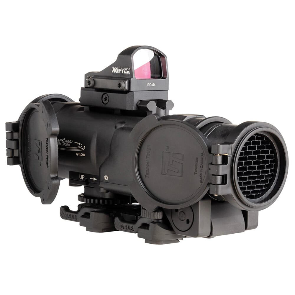 Elcan SpecterDR 1x/4x 7.62mm Riflescope w/Flip Covers ARD & 3MOA XOPTEK DFOV4-B146-C20-X3