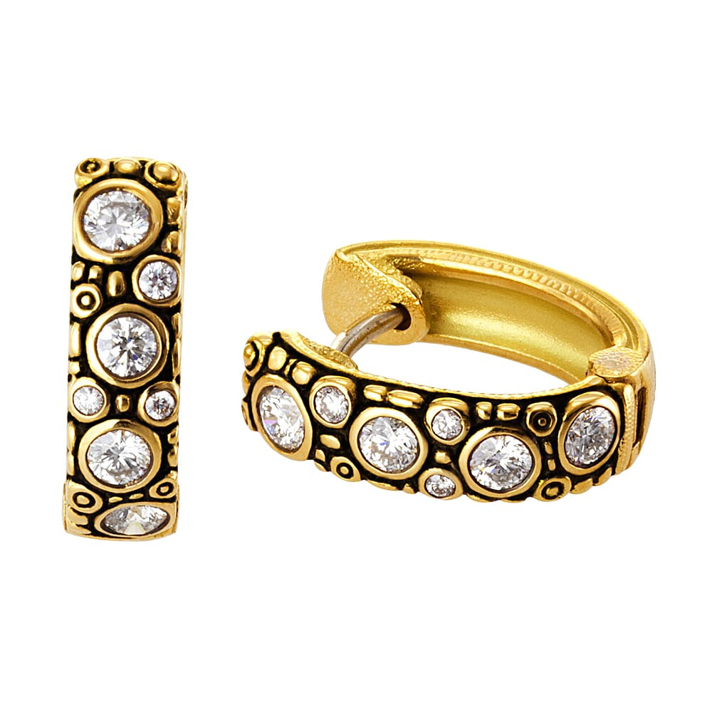 Alex Sepkus 18K and Diamond \"Oval Hoop\" Earrings E-62D