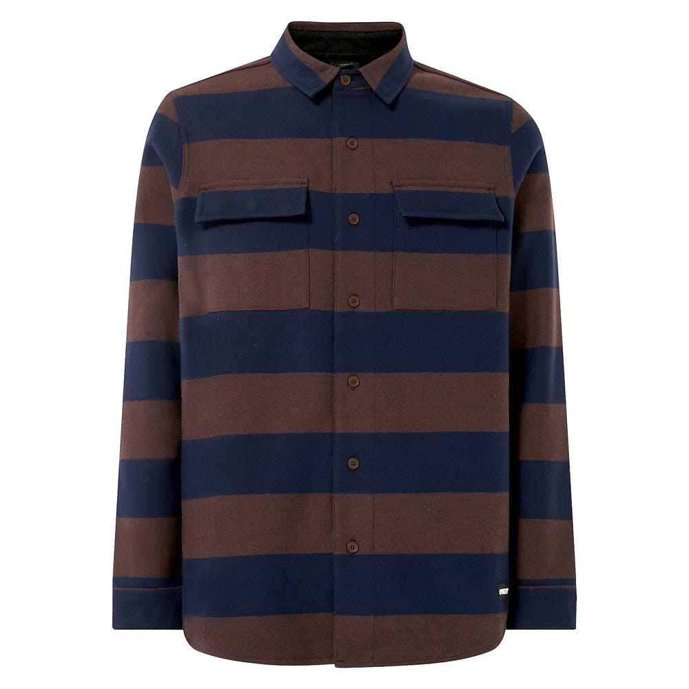 Oakley Bear Cozy Blue/Brown Stripes Flannel Shirt FOA402577-9VT