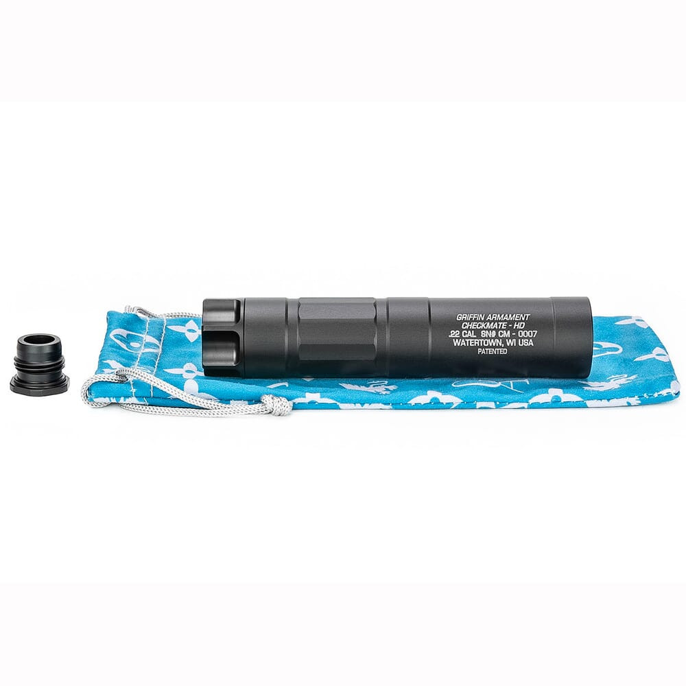 Griffin Armament Checkmate-HD 22 Suppressor, Black GACMHD22-W