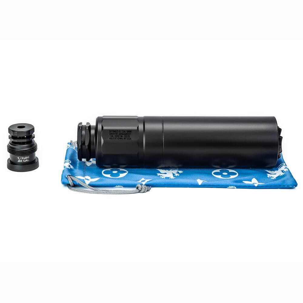 Griffin Armament Fixed Taper Mount Suppressor, Optimus 6, Black GAOP6TM-W