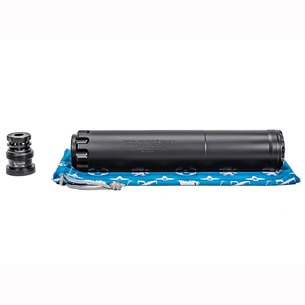 Griffin Armament Fixed Taper Mount Suppressor, Black GAREC7-W