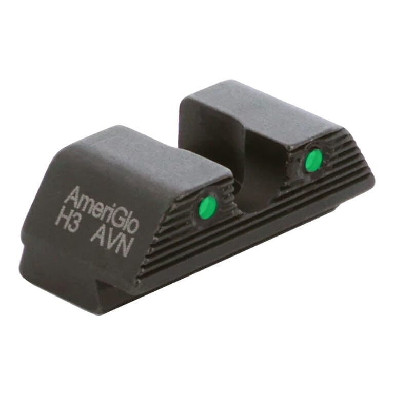 Ameriglo Agent MOS Green Tritium 2-Dot w/Black Outlines .276\"H .165 U Notch Rear Sight for Glock (Excl. 42,43,48) GL-885R