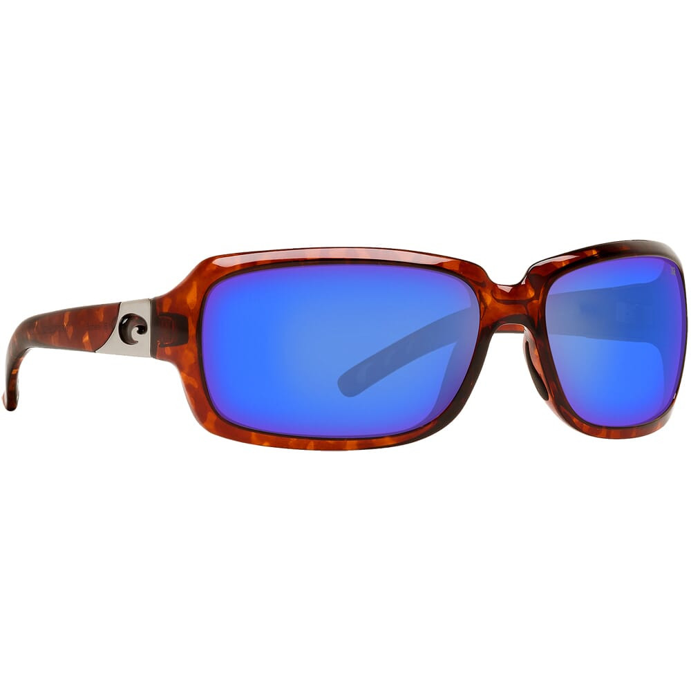 Costa Isabela Tortoise Frame Sunglasses w/ Blue Mirror 580G Lenses IB-10-OBMGLP