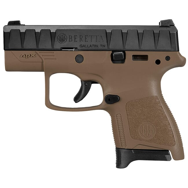 Beretta APX Carry 9mm Striker-Fired Flat Dark Earth Pistol 8Rd (1), 6Rd (1) Mags JAXN92005