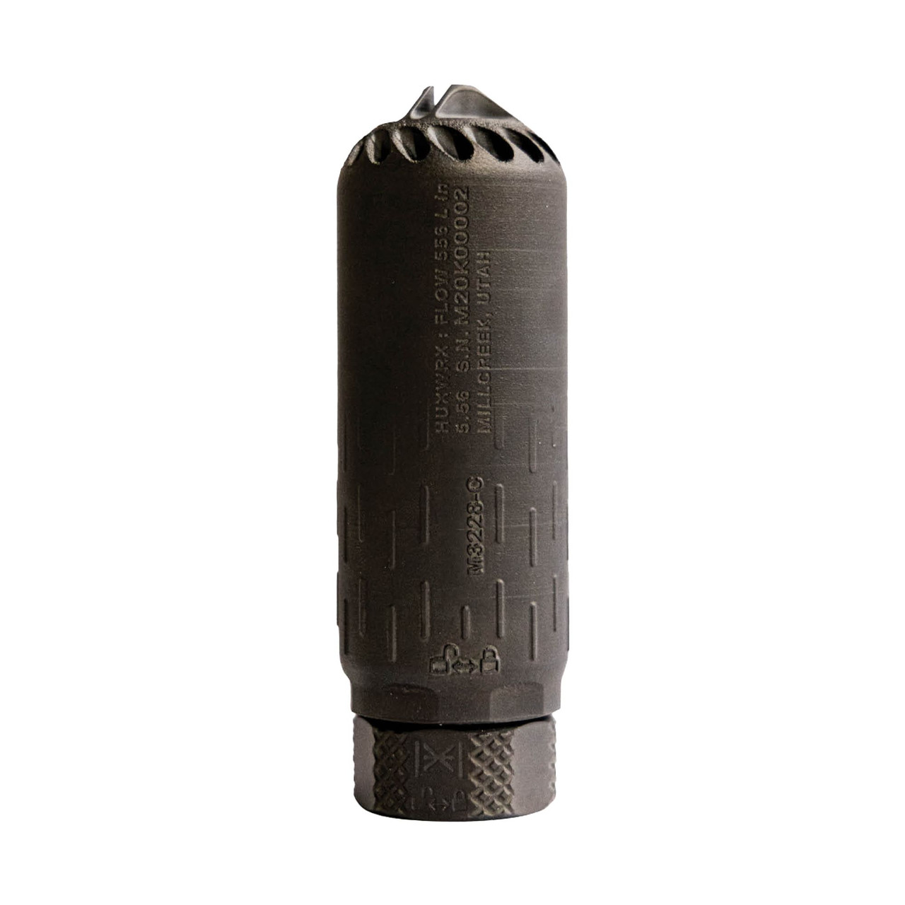 HUXWRX FLOW 556k L Black Magic Kit with 5.56 Quick-Detach 5.5\" Inconel Suppressor and 1/2x28 Inconel Flash Hider M3819