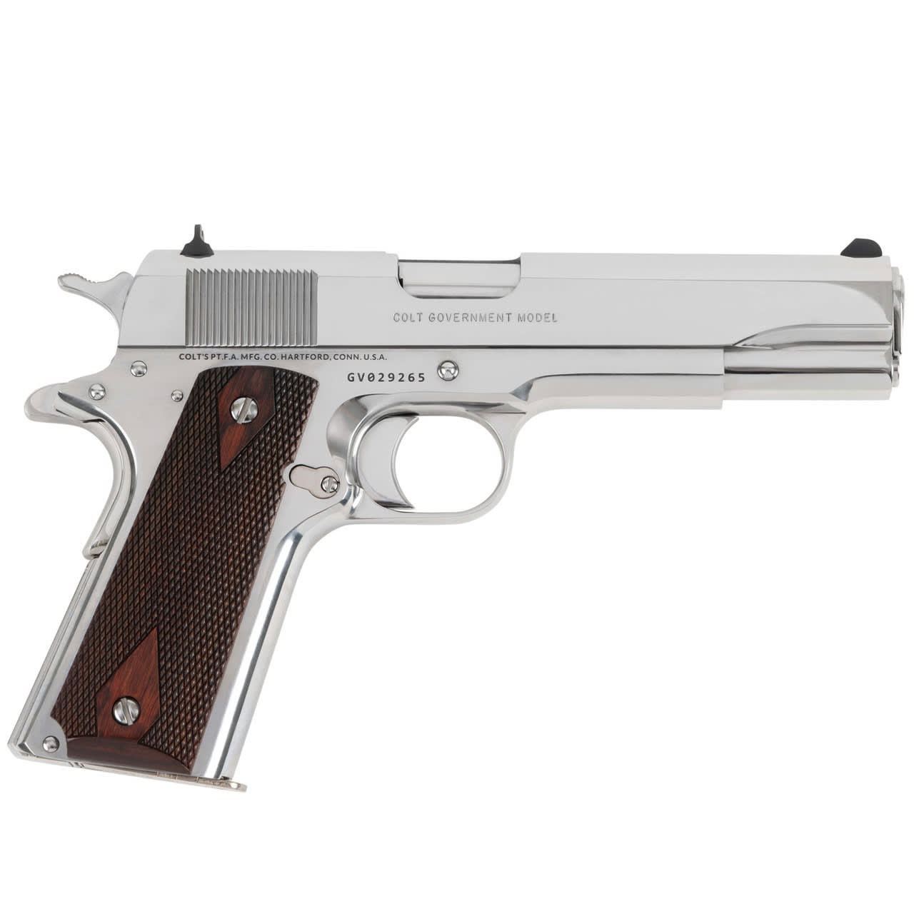 Colt 1911 Government Model .45 ACP 5\" National Match Bbl Series 70 Bright SS Pistol O1911C-BS