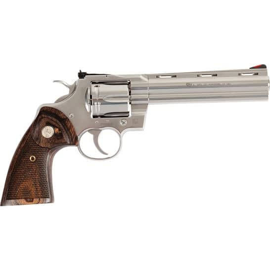 Colt Python Target .357 Magnum 6\" Bbl Fiber Optic Sight Wood Grips SS Revolver PYTHON-SP6WFT-G
