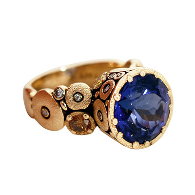 Alex Sepkus 18K and Diamond & Tanzanite \"Orchard\" Ring R-115DC