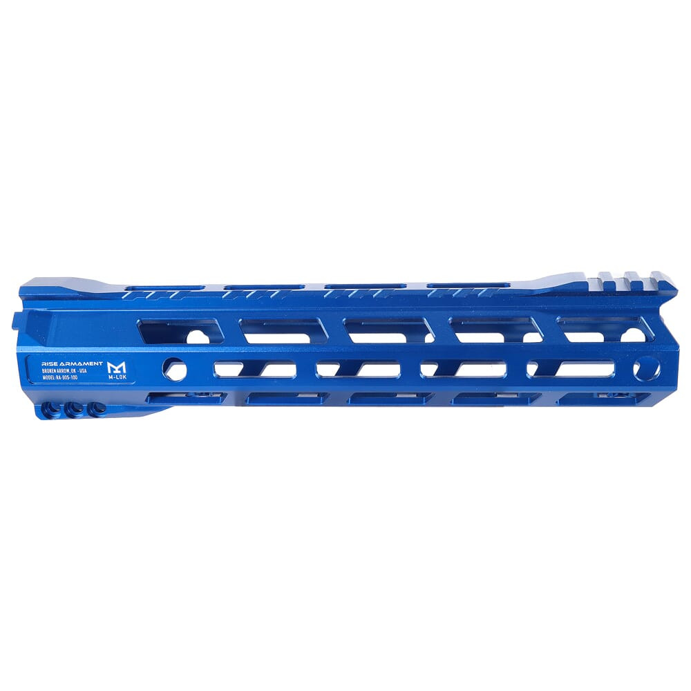 RISE Armament RA-905 10\" Patriot Blue Skeletonized AR-15 M-LOK Handguard RA-905-100-BLU