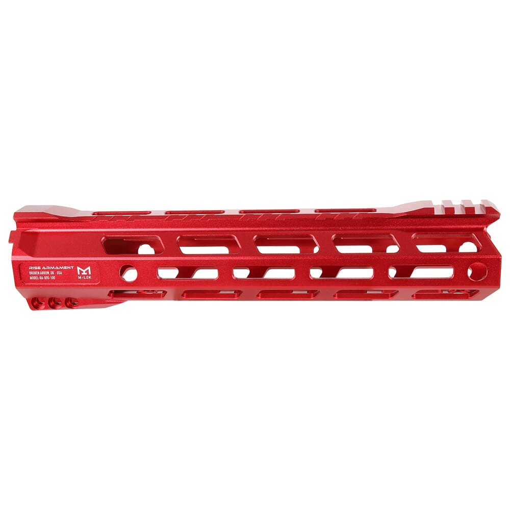 RISE Armament RA-905 10\" RISE Red Skeletonized AR-15 M-LOK Handguard RA-905-100-RR