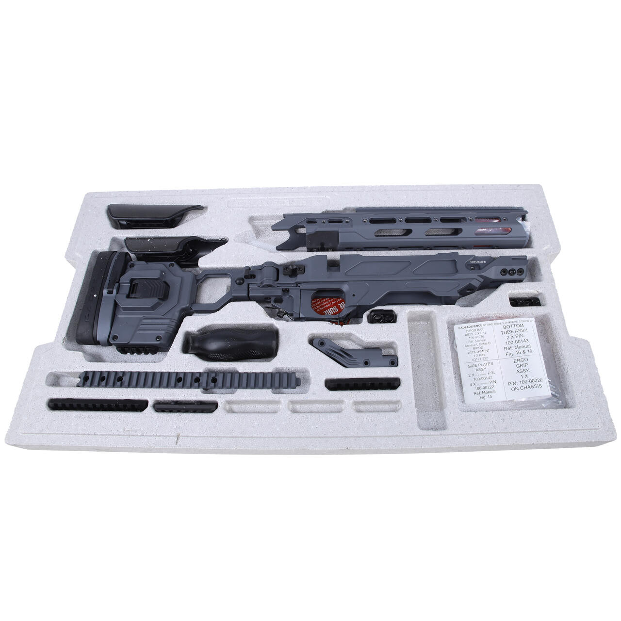 Cadex Defense Dual Gray Stiller Comp .375CT Cal./.408CT Cal Cadex Mag. SSSF 4.725\" Folding Chassis STKDL-STC-RH-XL6-R40G-GRY