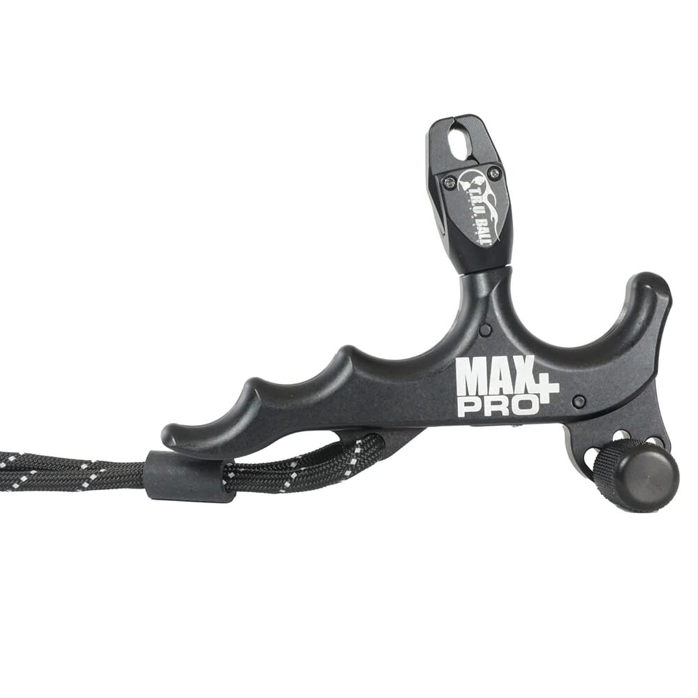 T.R.U. Ball Archery Max Pro Plus 4 Finger Thumb Release w/Lanyard Black Release TMPP-BK