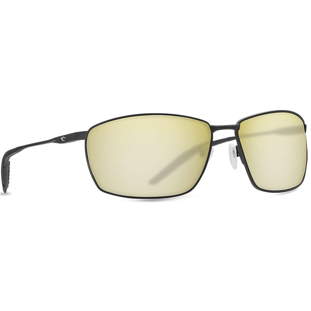 Costa Turret Matte Black Sunglasses w/ Sunrise Silver Mirror 580P Lenses TRT-11-OSSP