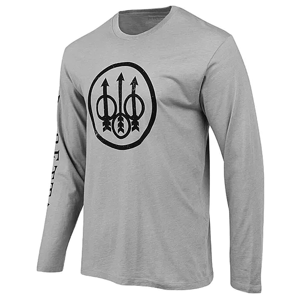 Beretta Trident Logo Long Sleeve T-Shirt Stone Heather TS229T1890096B