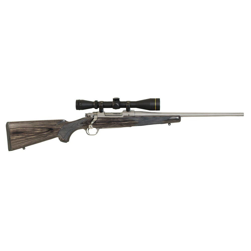 Ruger M77 Hawkeye Laminate Matte stainless Compact .223 Rem 16.5\" Barrel with Leupold VX-2 3-9x40 German #4 (SN 712-36242) USED UA1437